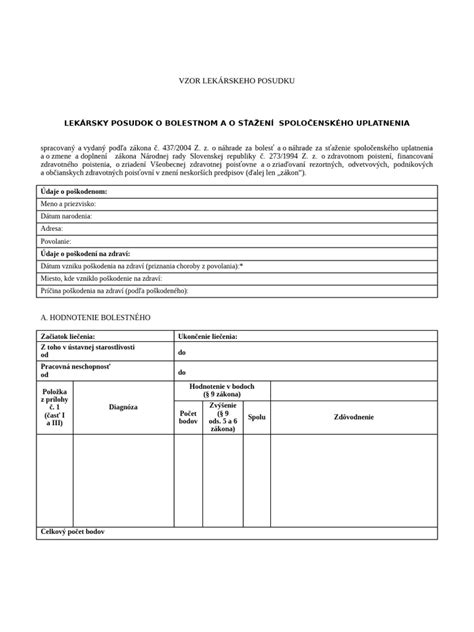 Schéma zobrazujúca prepojenie sociálneho a lekárskeho posudku