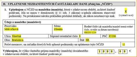 Tabuľka s výpočtom nezdaniteľnej časti základu dane pre dôchodcov