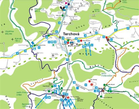 Mapa Terchovej a okolia