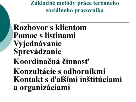 Schéma vzájomnej spolupráce sociálneho pracovníka a klienta