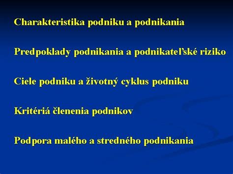 Charakteristika a ciele diskusného príspevku