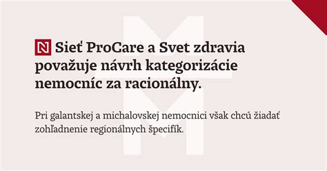 Proces kategorizácie nemocníc na Slovensku
