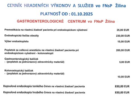 Zoznam hradených a nehradených stomatologických výkonov
