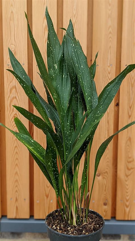 Aspidistra elatior ‘Milky Way’ so zelenými listami a bielymi škvrnami