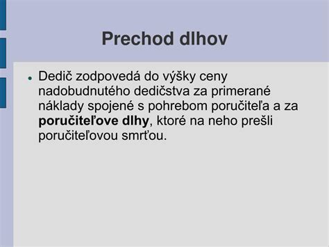 Schéma: Prechod dlhov na dedičov