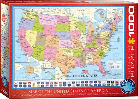 Príklad mapového puzzle štátov USA