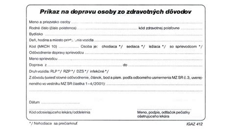 Ako získať príkaz na prepravu pacienta DZS