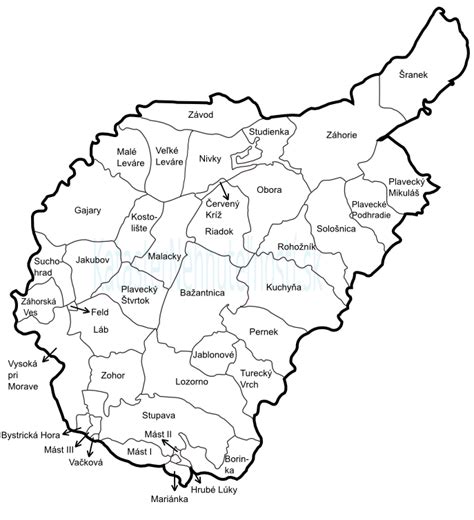 Mapa obce Kostolište v okrese Malacky