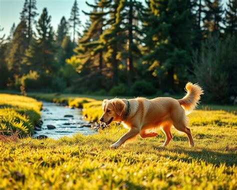 Ilustrácia psa hrajúceho sa v prírode