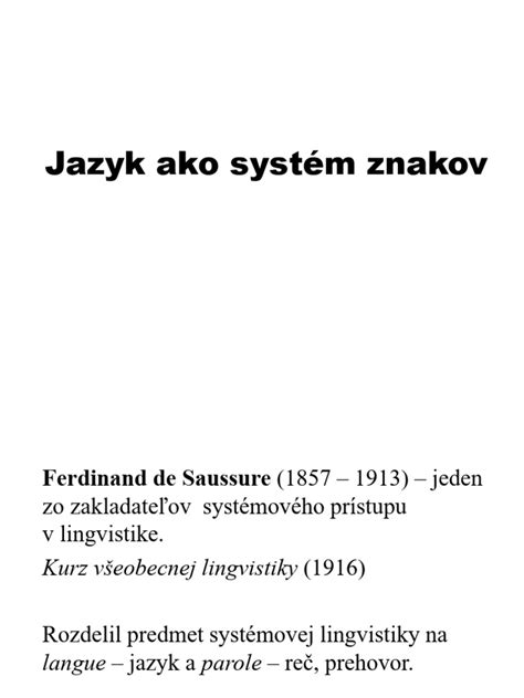Jazyk ako systém