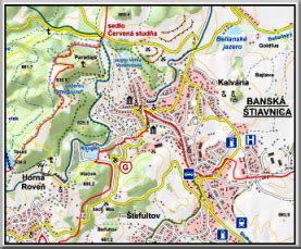 Mapa Banskej Štiavnice a okolia