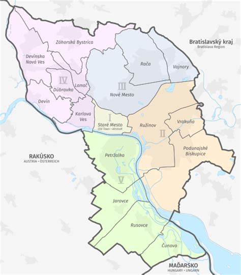Mapa: Mesto Zvolen a jeho administratívne hranice