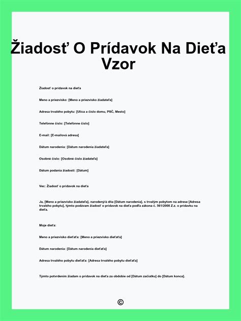 Proces žiadosti o príspevok na dieťa