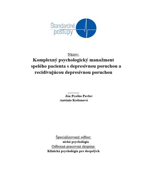 Proces hodnotenia pacienta s úzkostnou poruchou