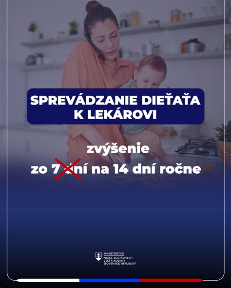 Infografika o zvýšení počtu dní pre sprevádzanie dieťaťa k lekárovi