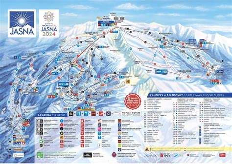 Mapa lyžiarskeho strediska Jasná