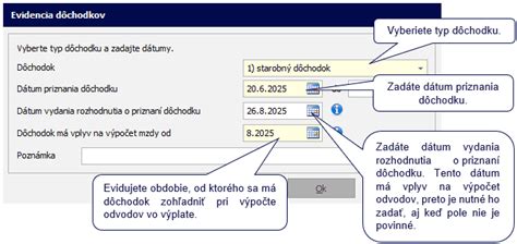 Evidencia dôchodkov v systéme Kros