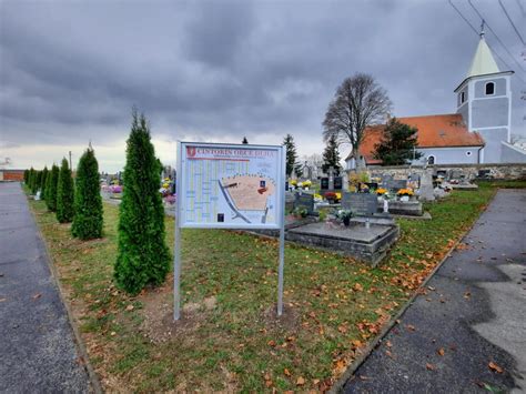 Mapa cintorína s vyznačenými voľnými hrobovými miestami