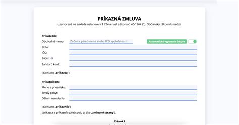 Znaky príkaznej zmluvy