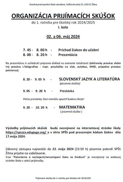 Ukážka športových disciplín prijímacích skúšok
