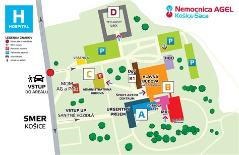 Mapa Košice-Šaca s vyznačením polohy Kliniky Agel