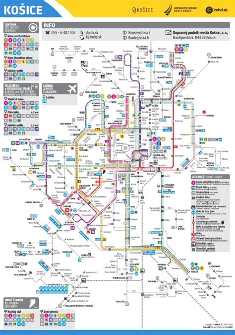 Mapa liniek MHD Košice