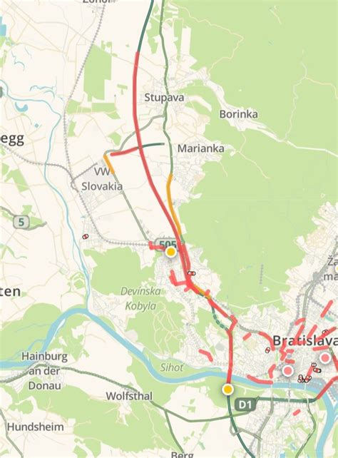Mapa Stupavy s vyznačenými oblasťami pre opatrovateľské služby
