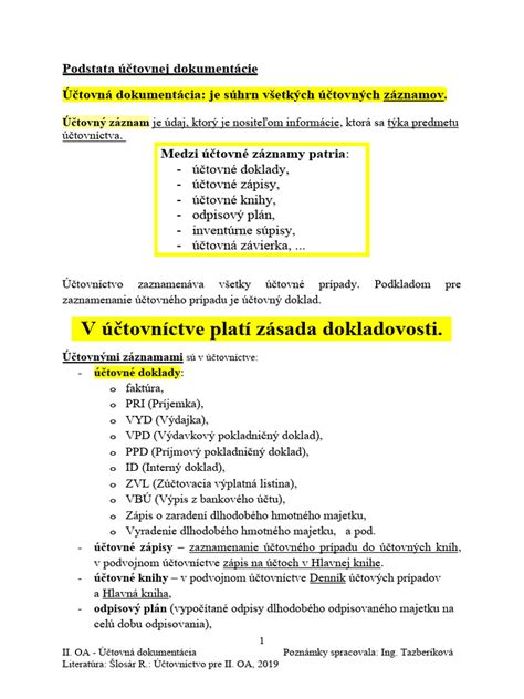 Schéma účtovnej dokumentácie