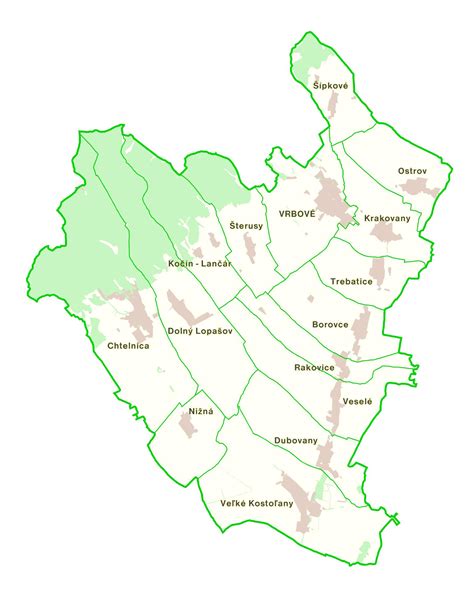 Mapa mikroregiónu Horehronie so zvýraznením obce Pohorelá