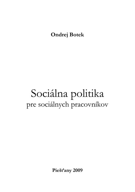 Dôležité publikácie pre sociálnych pracovníkov