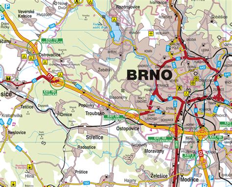 Mapa Detskej nemocnice Brno s vyznačenými parkovacími miestami