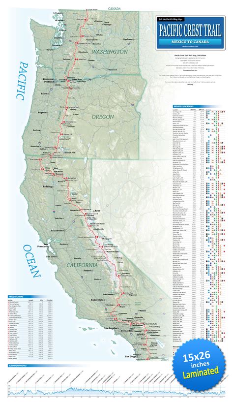 Mapa Pacific Crest Trail