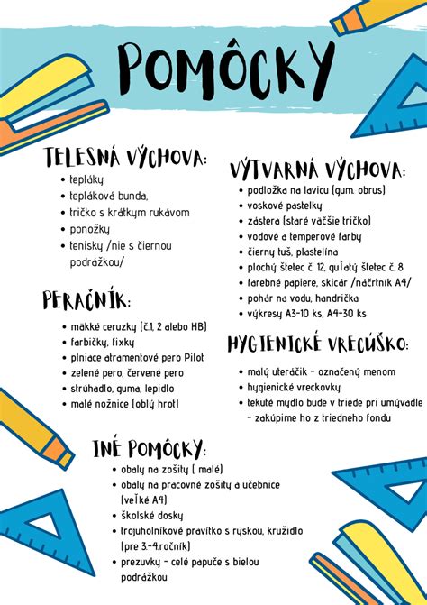 Školské pomôcky pre prvákov