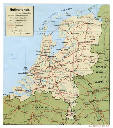 Mapa Holandska s vyznačenou trasou zájazdu