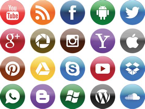 Ikony sociálnych médií a symbol ochrany dát
