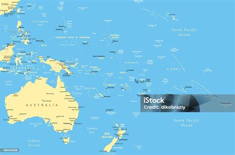 Mapa Austrálie a Oceánie