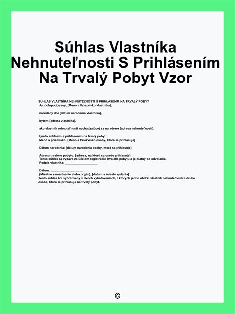 Ukážka vyplneného súhlasu vlastníka nehnuteľnosti