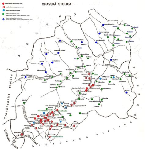 Mapa Liptovských Sliačov s vyznačenými sídlami firiem