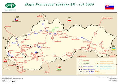 Logo Slovenskej elektrizačnej prenosovej sústavy a mapa prenosovej sústavy SR