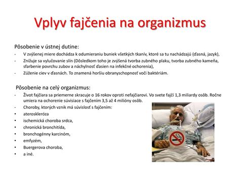 Škodlivé účinky fajčenia na organizmus