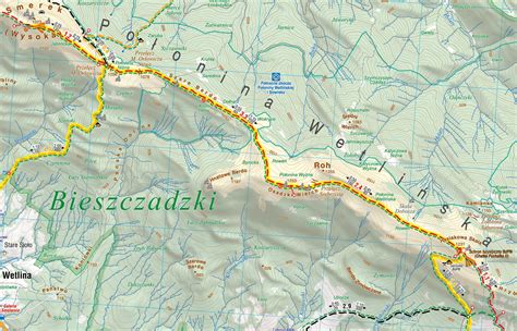 mapa regiónu Poloniny a okolia Stakčínskej Roztoky