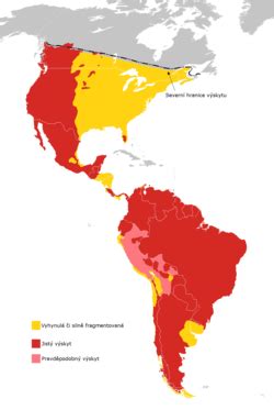 Mapa rozšírenia pumy americkej