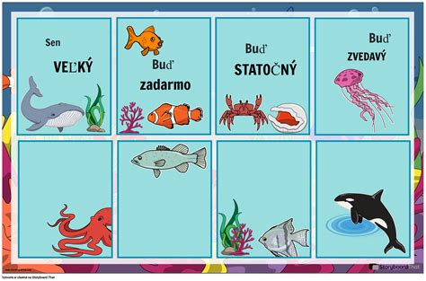 Ilustrácia morských živočíchov, ktoré je možné vidieť v Three Pools
