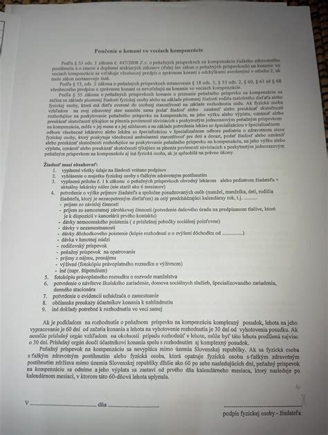 Zoznam požadovaných dokumentov pre integrovaný posudok