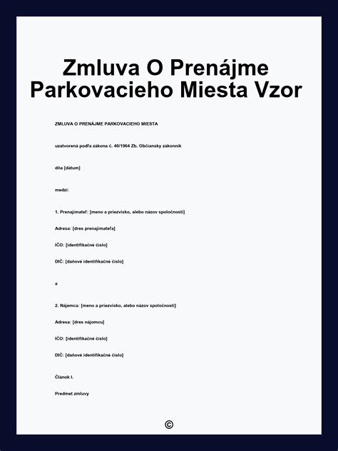 Vzor parkovacieho preukazu ZŤP