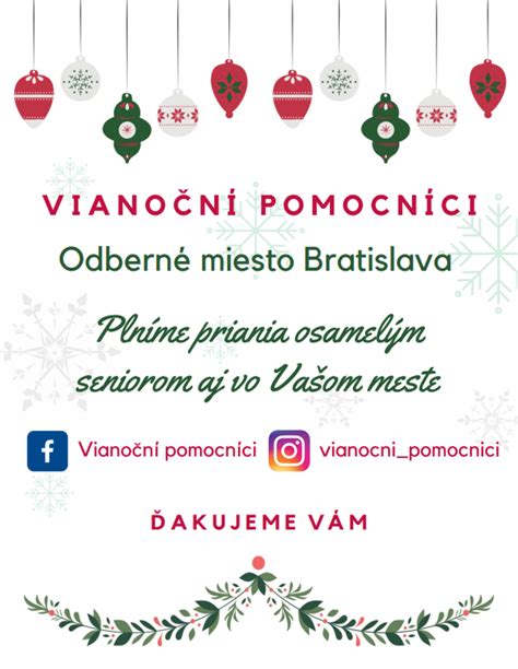 Vianoční pomocníci pre seniorov