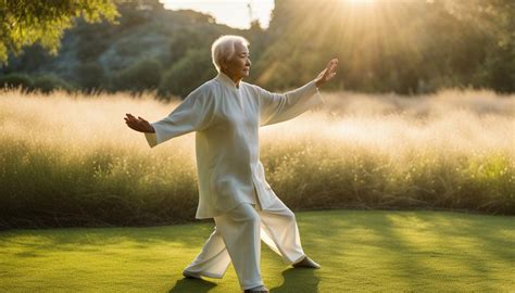 Skupina seniorov cvičiacich Tai chi vonku