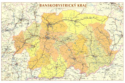 Mapa Banskobystrického samosprávneho kraja s vyznačenými CISZS centrami