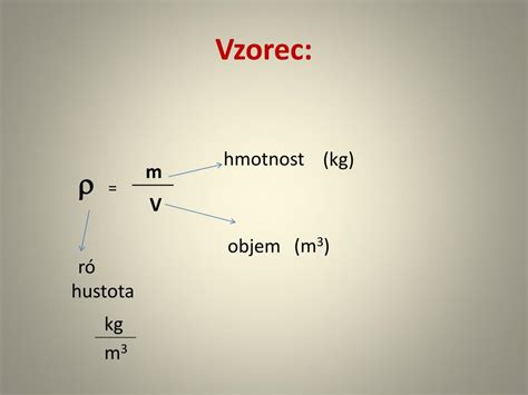 Vzorec na výpočet hustoty roztoku
