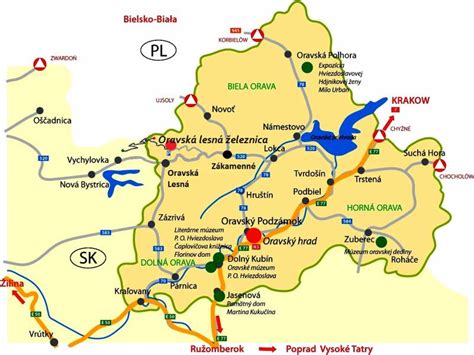 Oravská lesná železnica mapa trasy